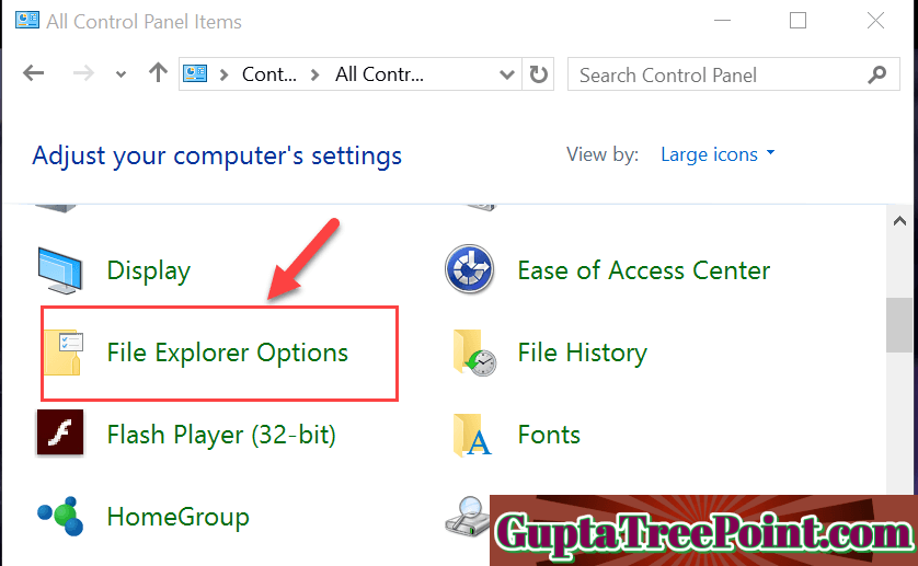 File Explorer option